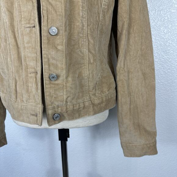 Vintage Gap Corduroy Jacket Women Large Tan Trucker Western Y2K Grunge - Picture 5 of 12